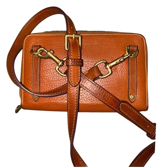 Rare Vintage 1980s Dooney & Bourke All Weather Leather Tan Crossbody Purse - Picture 11 of 16